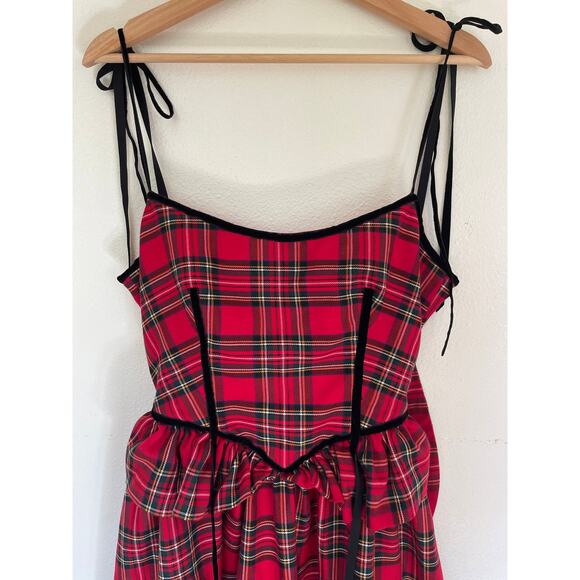 Eliza Faulkner Tessa Dress Red Plaid Size Medium - Picture 5 of 8